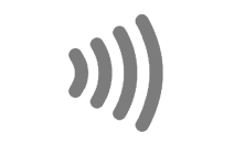 Contactless indicator is triangular segment made of 4 curved stripes.
